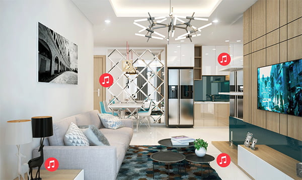 Hệ thống âm thanh đa vùng với smart home