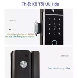 Thiết kế khóa cửa kính vân tay Kadol K899 Pro