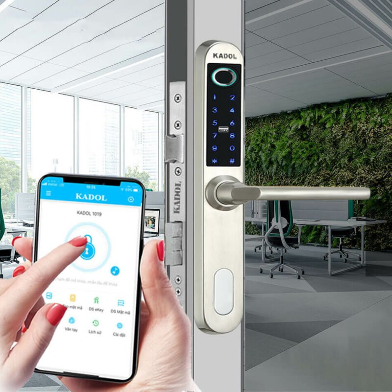 Khóa vân tay cửa nhôm Kadol KD 900 màu bạc