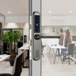 Ổ khóa vân tay cửa sắt Kadol KD 300 màu đen