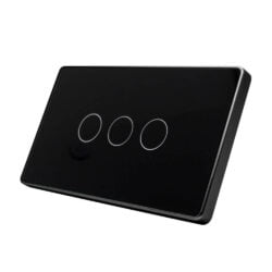 Công tắc cảm ứng thông minh Zigbee Qsmart Basic đen 3 nút