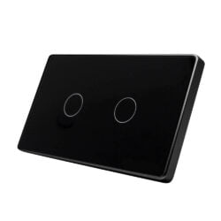 Công tắc cảm ứng thông minh Zigbee Qsmart Basic đen 2 nút