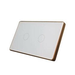 Công tắc cảm ứng Zigbee 2 nút trắng viền đồng