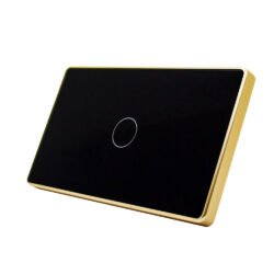 Công tắc cảm ứng Zigbee 1 nút đen viền vàng