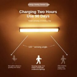 Đèn cảm biến chuyển động không dây gắn tủ sạc 2 tiếng có thể sử dụng tới 90 ngày, với góc chiếu lên đến 120 độ