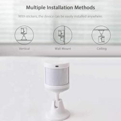 Cảm biến chuyển động có thể lắp dọc, treo hoặc vuông góc