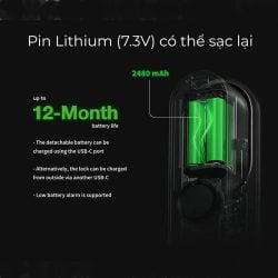 Khóa Aqara có dung lượng pin khủng, không lo hoạt động gián đoạn