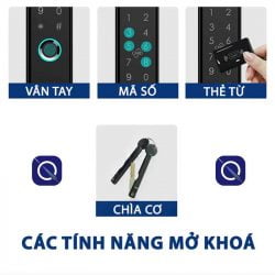 Các tính năng mở khoá của Khoá cửa vân tay cho cửa nhôm Kitos AL38