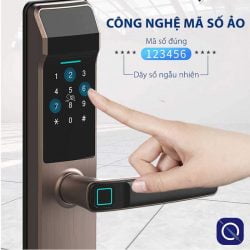 Khoá vân tay cửa gỗ G300 Plus được trang bị công nghệ mã số ảo an toàn