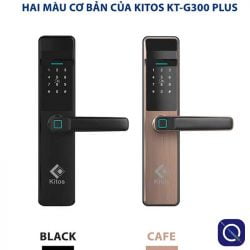 Khoá cửa vân tay giá rẻ Kitos G300 với 2 màu đen nâu hợp với các thiết kế cửa hiện đại