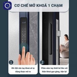 Cơ chế mở khoá 1 chạm tại Khoá vân tay cho cửa nhôm Xingfa Kitos AL110