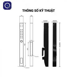 Kích thước của khoá vân tay cho cửa nhôm Xingfa Kitos AL110