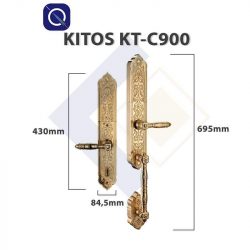 Kích thước khoá vân tay cổ điển mạ vàng Kitos C900