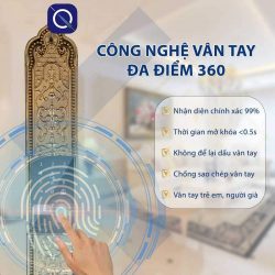 Khoá vân tay cổ điển với công nghệ vân tay đa điểm 360