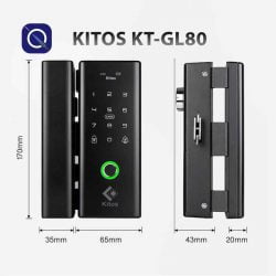 Kích thước của Khoá vân tay cửa kính cường lực Kitos GL80